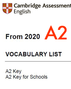 [Sách] A2 Key Vocabulary List from 2020 ( Danh sách từ vựng cần học cấp độ A2 từ 2020)