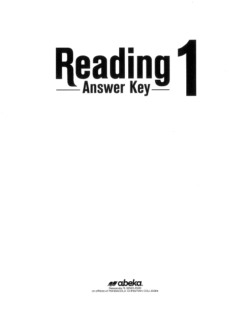 [Sách] Abeka Grade 1 : Reading 1 Answer Key Abeka Grade 1 Reading Program - Sách giấy gáy xoắn