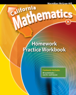 [Sách] California Mathematics Grade K Homework Practice Workbook – Sách giấy gáy xoắn