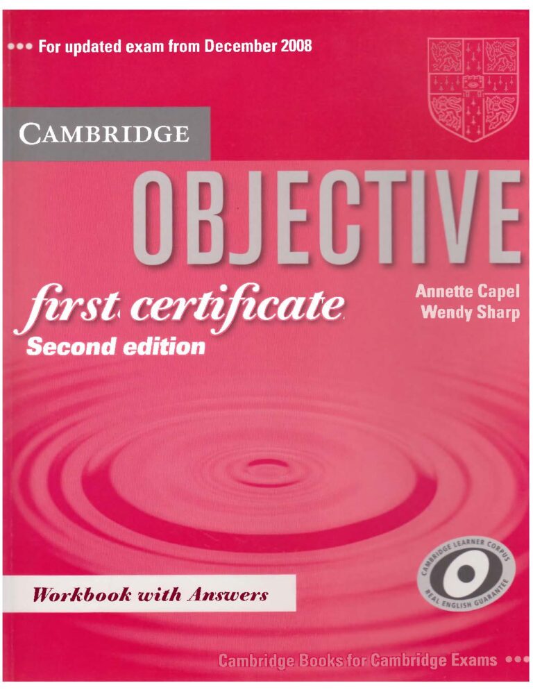 [Sách] Cambridge Objective First Certificate Workbook with Answers 2nd ...
