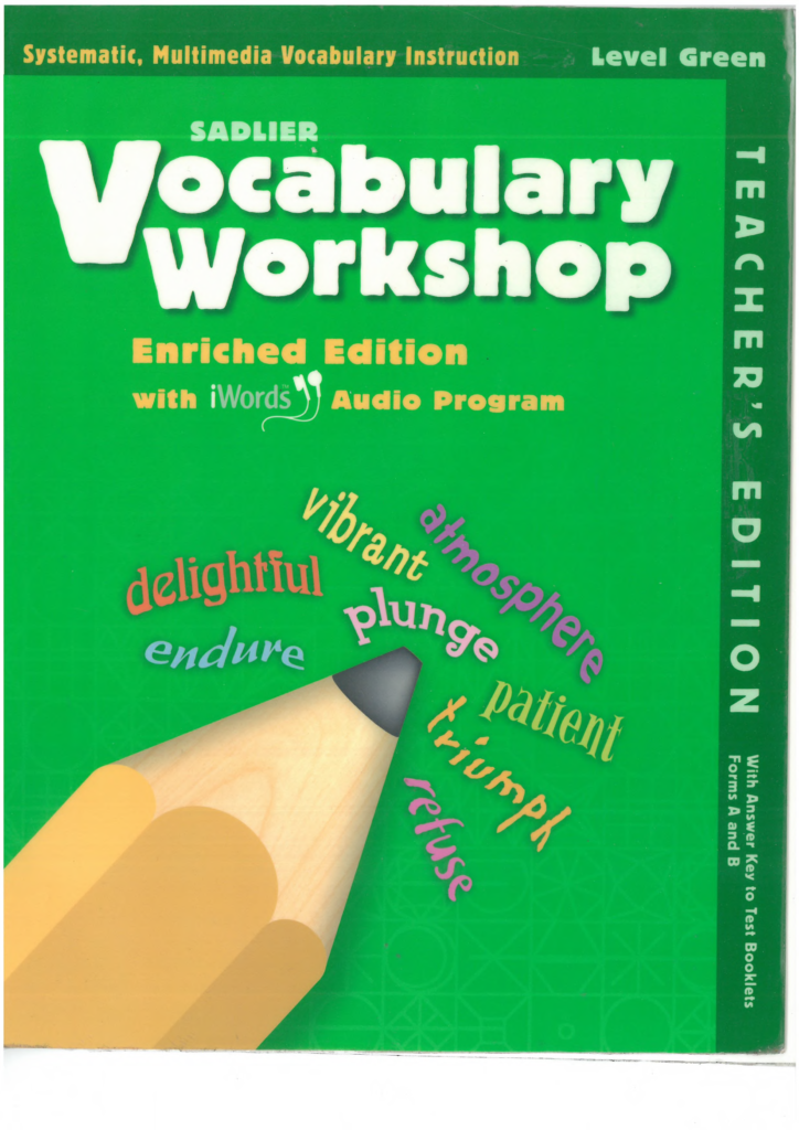 [Sách] Sadlier Vocabulary Workshop level GREEN (TEACHER’S EDITION ...