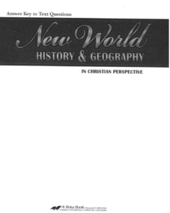 [Sách] Abeka Grade 6 : New World History _ Geography Answer Key Abeka History Series 6th Grade - Sách giấy gáy xoắn