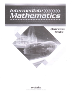 [Sách] Abeka Grade 7 : Intermediate Mathematics Quiz Tests Key Abeka Mathematics Series - Sách giấy gáy xoắn