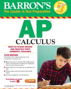 [Sách] Barron’s AP Calculus with 5 Practice Tests 14th Edition (Barron’s Test Prep) – Sách giấy gáy xoắn
