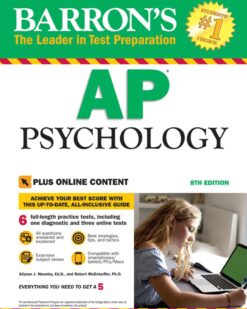 [Sách] Barron’s AP Psychology with 6 Practice Tests 8th Edition (Barron’s Test Prep) – Sách giấy gáy xoắn