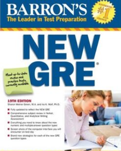 [Sách] Barron's New GRE, 19th Edition (Barrons Gre) by Sharon Weiner Green M.A., Ira K. Wolf Ph.D (Barron’s Test Prep) – Sách giấy gáy xoắn