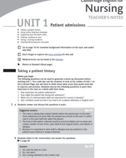 [Sách] Cambridge English for Nursing Intermediate Plus TEACHER'S NOTES (2008 version) – Sách giấy gáy xoắn