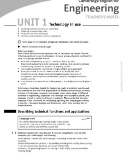 [Sách] Cambridge Professional English - Cambridge English for Engineering Teacher's Note - Sách giấy gáy xoắn