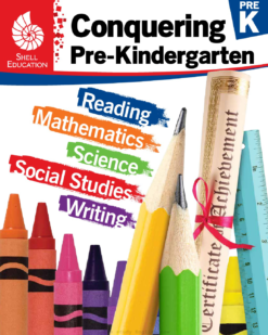 [Sách] Conquering Pre-Kindergarten (Reading - Mathematics - Science - Social Studies - Writing ) by Shell Education - Sách giấy gáy xoắn
