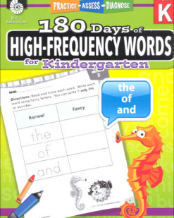 [Sách] Shell Education - 180 Days of High-Frequency Words for Kindergarten (Grade K) – Sách giấy gáy xoắn