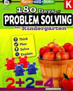 [Sách] Shell Education – 180 Days of PROBLEM SOLVING for Grade K (Kindergarten Grade) - Sách giấy gáy xoắn
