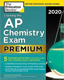[Sách] The Princeton Review – Cracking the AP Chemistry Exam Premium 2020 Edition 5 Full-length Practice Tests – Sách giấy gáy xoắn