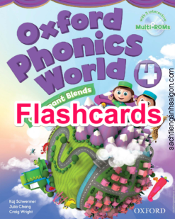 [THẺ FLASHCARD] Oxford Phonics World level 4 - 96 thẻ, In 2 mặt, size A5, ép plastics