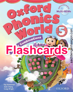 [THẺ FLASHCARD] Oxford Phonics World level 5 - 96 thẻ, In 2 mặt, size A5, ép plastics