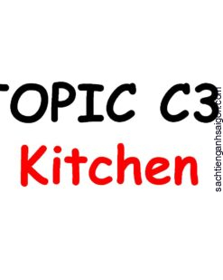 [THẺ FLASHCARD] Popodoo Smart English Topic C3: Kitchen - 25 thẻ, 2 mặt, ép plastics