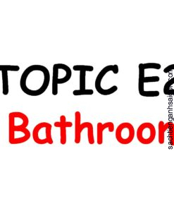 [THẺ FLASHCARD] Popodoo Smart English Topic E2: Bathroom - 25 thẻ, 2 mặt, ép plastics