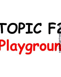 [THẺ FLASHCARD] Popodoo Smart English Topic F2: Playground - 25 thẻ, 2 mặt, ép plastics